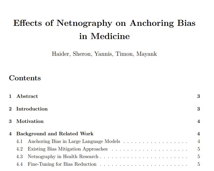 Algoverse — cognitive bias in LLMs